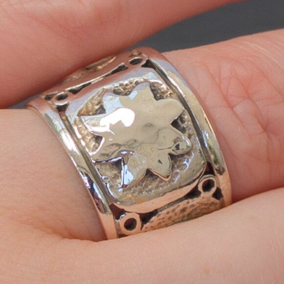 Silpada Sun, Moon & Stars Wide Band Ring — Sterling Silver 925, 14mm, Size 7.25 - Picture 11 of 13